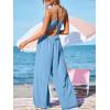 imageCUPSHE Womens Romper Plunging V Neck Sleeveless Pocket Jumpsuit Casual VacationBlue