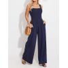imageCUPSHE Womens Romper Square Neck Sleeveless Jumpsuit Straight leg Outfit Casual DressyNavy