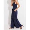 imageCUPSHE Womens Romper Square Neck Sleeveless Jumpsuit Straight leg Outfit Casual DressyNavy