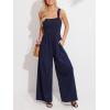 imageCUPSHE Womens Romper Square Neck Sleeveless Jumpsuit Straight leg Outfit Casual DressyNavy