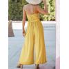imageCUPSHE Womens Sleeveless Spaghetti Straps Jumpsuit Self Tie Split Long Pants Dressy Vacation OutfitsYellow