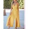 imageCUPSHE Womens Sleeveless Spaghetti Straps Jumpsuit Self Tie Split Long Pants Dressy Vacation OutfitsYellow