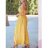 imageCUPSHE Womens Sleeveless Spaghetti Straps Jumpsuit Self Tie Split Long Pants Dressy Vacation OutfitsYellow