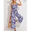 imageCUPSHE Womens Surplice Neckline Sleeveless Jumpsuit Waist Wie Wide Leg Dressy Vacation Beach 2025 OutfitsBlue