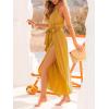 imageCUPSHE Womens Spaghetti Strap Lapel Sleeveless Wide Leg Jumpsuit Tie Front Split Long Pants One Piece Beach Vacation Summer Outfits
