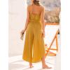 imageCUPSHE Womens Spaghetti Strap Lapel Sleeveless Wide Leg Jumpsuit Tie Front Split Long Pants One Piece Beach Vacation Summer Outfits