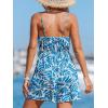 imageCUPSHE Womens Summer Beach Resort Camisole Wide Leg Romper Mini Sleeveless Pleated Twisted Tropical Beach Vacation JumpsuitBlue
