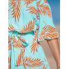 imageCUPSHE Womens Summer Floral Jumpsuits Off Shoulder Half Sleeves Waist Tie Wide Leg 2025 Beach Vacation Outfits with PocketsGreen