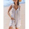 imageCUPSHE Womens Summer Stripe Overall Sleeveless Knot Tie Wide leg Jumpsuit Beach Romper with PocketsBlue