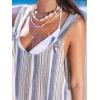 imageCUPSHE Womens Summer Stripe Overall Sleeveless Knot Tie Wide leg Jumpsuit Beach Romper with PocketsBlue