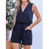 imageCUPSHE Womens V Neck Button Front Summer Sleeveless Romper Wide Leg Jumpsuit Beach 2025 Trendy OutfitsBlue