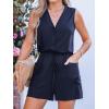 imageCUPSHE Womens V Neck Button Front Summer Sleeveless Romper Wide Leg Jumpsuit Beach 2025 Trendy OutfitsBlue