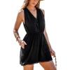 imageCUPSHE Womens Sleeveless Plunging Keyhole Wide Leg Jumpsuit Eyelet Summer Beach Vacation Cover Up RomperBlack