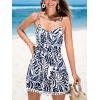 imageCUPSHE Womens Romper Floral Round Neck Sleeveless Straight leg Jumpsuit Wide leg Outfit Casual DressyBlack