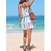 imageCUPSHE Womens Romper Floral Round Neck Sleeveless Straight leg Jumpsuit Wide leg Outfit Casual DressyBlue