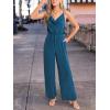 imageCUPSHE Womens Romper Woven Cowl Neck Sleeveless Pockets Straight leg Jumpsuit Outfit Casual DressyBlue