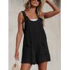 imageCUPSHE Womens Summer Sleeveless Overall Adjustable Loose Jumpsuit Beach Romper Travel Vacation Outfits with PocketsBlack