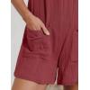 imageCUPSHE Womens Summer Sleeveless Overall Adjustable Loose Jumpsuit Beach Romper Travel Vacation Outfits with PocketsBrick Red