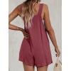 imageCUPSHE Womens Summer Sleeveless Overall Adjustable Loose Jumpsuit Beach Romper Travel Vacation Outfits with PocketsBrick Red