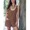 imageCUPSHE Womens Summer Sleeveless Overall Adjustable Loose Jumpsuit Beach Romper Travel Vacation Outfits with PocketsBrown