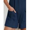 imageCUPSHE Womens Summer Sleeveless Overall Adjustable Loose Jumpsuit Beach Romper Travel Vacation Outfits with PocketsDark Blue