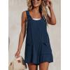 imageCUPSHE Womens Summer Sleeveless Overall Adjustable Loose Jumpsuit Beach Romper Travel Vacation Outfits with PocketsDark Blue