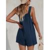 imageCUPSHE Womens Summer Sleeveless Overall Adjustable Loose Jumpsuit Beach Romper Travel Vacation Outfits with PocketsDark Blue