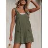 imageCUPSHE Womens Summer Sleeveless Overall Adjustable Loose Jumpsuit Beach Romper Travel Vacation Outfits with PocketsDark Green
