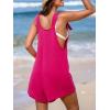 imageCUPSHE Womens Summer Sleeveless Overall Adjustable Loose Jumpsuit Beach Romper Travel Vacation Outfits with PocketsFuchsia