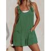 imageCUPSHE Womens Summer Sleeveless Overall Adjustable Loose Jumpsuit Beach Romper Travel Vacation Outfits with PocketsGreen
