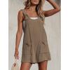 imageCUPSHE Womens Summer Sleeveless Overall Adjustable Loose Jumpsuit Beach Romper Travel Vacation Outfits with PocketsLight Brown