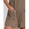 imageCUPSHE Womens Summer Sleeveless Overall Adjustable Loose Jumpsuit Beach Romper Travel Vacation Outfits with PocketsLight Brown