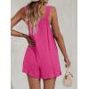 imageCUPSHE Womens Summer Sleeveless Overall Adjustable Loose Jumpsuit Beach Romper Travel Vacation Outfits with PocketsRose