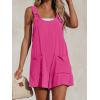 imageCUPSHE Womens Summer Sleeveless Overall Adjustable Loose Jumpsuit Beach Romper Travel Vacation Outfits with PocketsRose