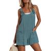 imageCUPSHE Womens Summer Sleeveless Overall Adjustable Loose Jumpsuit Beach Romper Travel Vacation Outfits with PocketsBlue
