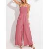 imageCUPSHE Womens Overall Jumpsuit Square Neck Cami Straps Smocked Sleeveless Wide Leg Romper Casual Dressy OutfitPink