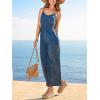 imageCUPSHE Womens Romper V Neck Cami Straps Smocked Waist Wide leg Jumpsuit Outfit Coverup Casual DressyNavy