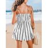 imageCUPSHE Womens Romper V Neck Sleeveless Cami Straps Waist Tie Wide leg Jumpsuit Outfit Coverup Casual DressyWhite