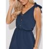 imageCUPSHE Womens Romper V Neck Sleeveless Tied Wide Jumpsuit leg Mini Outfit Casual DressyNavy
