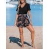 imageCUPSHE Womens Romper V Neck Waist Belt Straight Leg Scalloped Hem Short Sleeve Outfit Casual DressyOrange