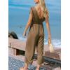 imageCUPSHE Womens Sleeveless Deep V Neck Jumpsuit Wrap Wide Leg Summer 2025 Beach Vacation OutfitsGreen