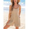 imageCUPSHE Womens Summer Romper Spaghetti Strap Scoop Neck Sleeveless Wide Leg Beach Vacation Jumpsuit Trendy 2025Yellow