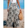 imageCUPSHE Womens Wide Leg Pants Elastic High Waisted Beach Trousers Cotton Linen Summer PalazzoBlack Navy