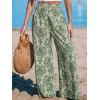 imageCUPSHE Womens Wide Leg Pants Elastic High Waisted Beach Trousers Cotton Linen Summer PalazzoGreen