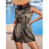 imageCUPSHE Womens Romper Boho Mock Neck Sleeveless Waist Tie Straight leg Outfit Casual DressyBlack
