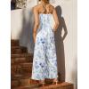 imageCUPSHE Womens Romper Floral Print Spaghetti Strap V Neck Sleeveless Jumpsuit Casual VacationBlue