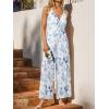 imageCUPSHE Womens Romper Floral Print Spaghetti Strap V Neck Sleeveless Jumpsuit Casual VacationBlue