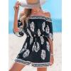imageCUPSHE Womens Romper OffShoulder Neck Half Sleeves Elasticized Waist Wide leg Jumpsuit Outfit Coverup Casual VacationNavy