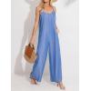 imageCUPSHE Womens Sleeveless Spaghetti Straps Jumpsuit Pleated Long Pants Dressy Vacation OutfitsBlue