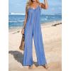 imageCUPSHE Womens Sleeveless Spaghetti Straps Jumpsuit Pleated Long Pants Dressy Vacation OutfitsBlue